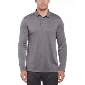 NWT PGA Tour caviar dark gray long sleeve polo Mens Medium
